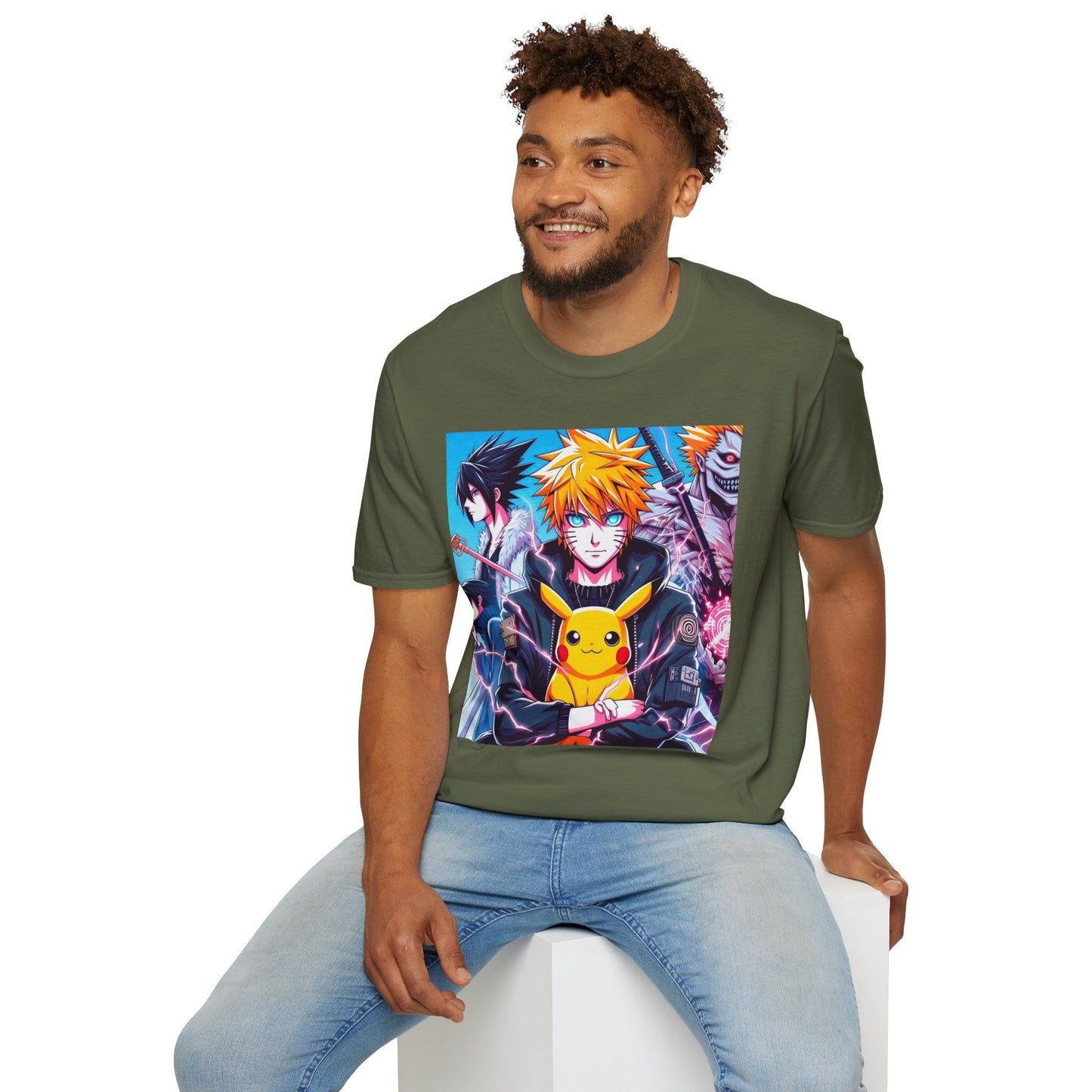 A fun and playful anime t-shirt featuring various anime c