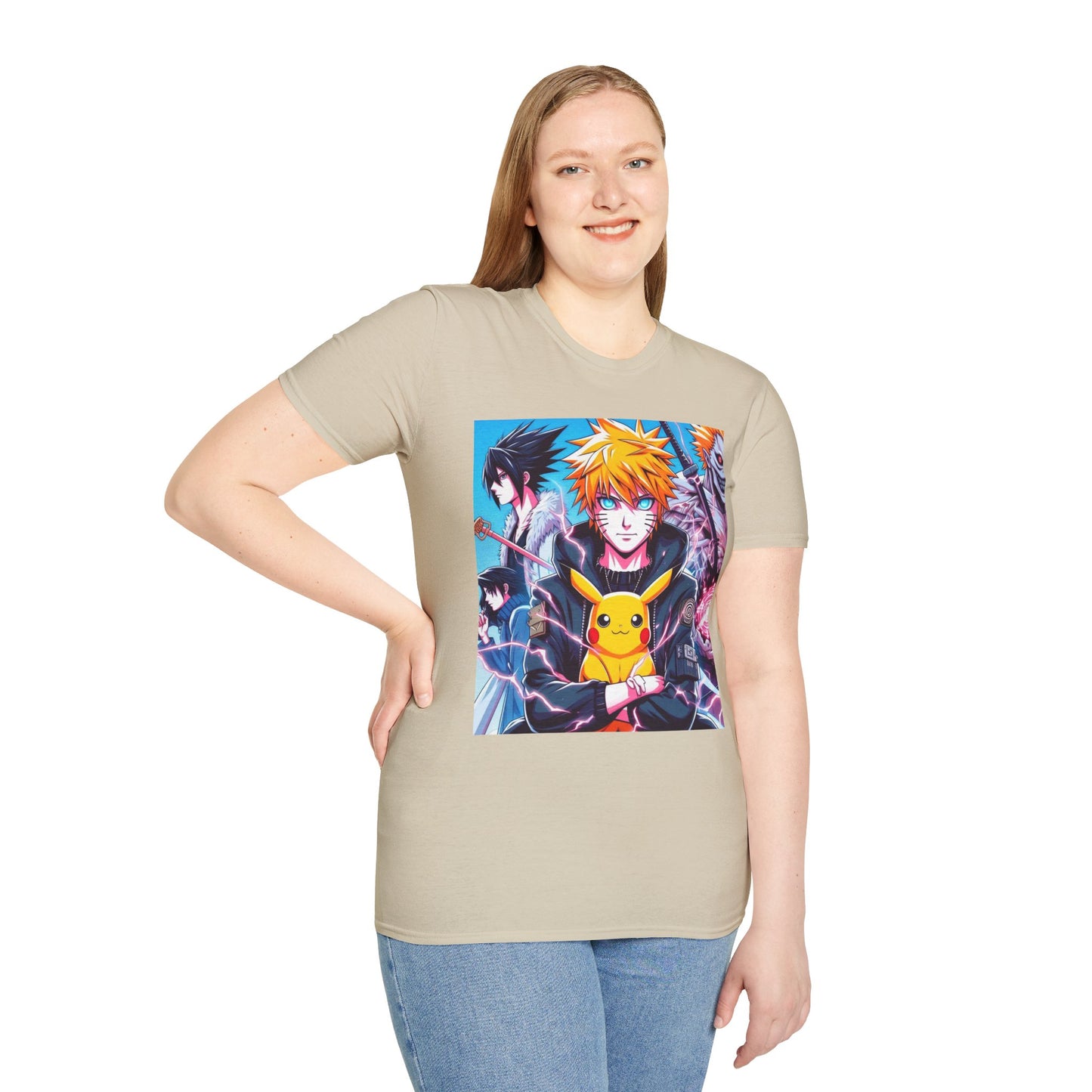 A fun and playful anime t-shirt featuring various anime c