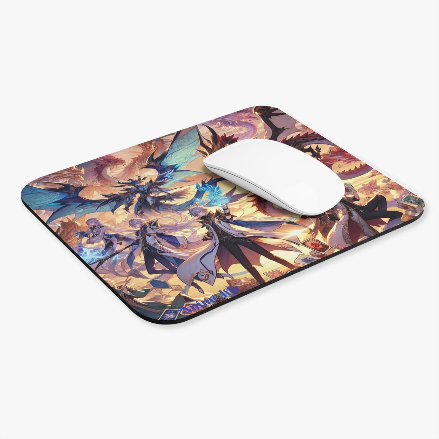Rectangle Mouse Pad - Anime Theme with Yugi oh and Dragons, Gaming Mouse Mat, Desk Accessory, Office Decor, Computer Supplies, Game Room