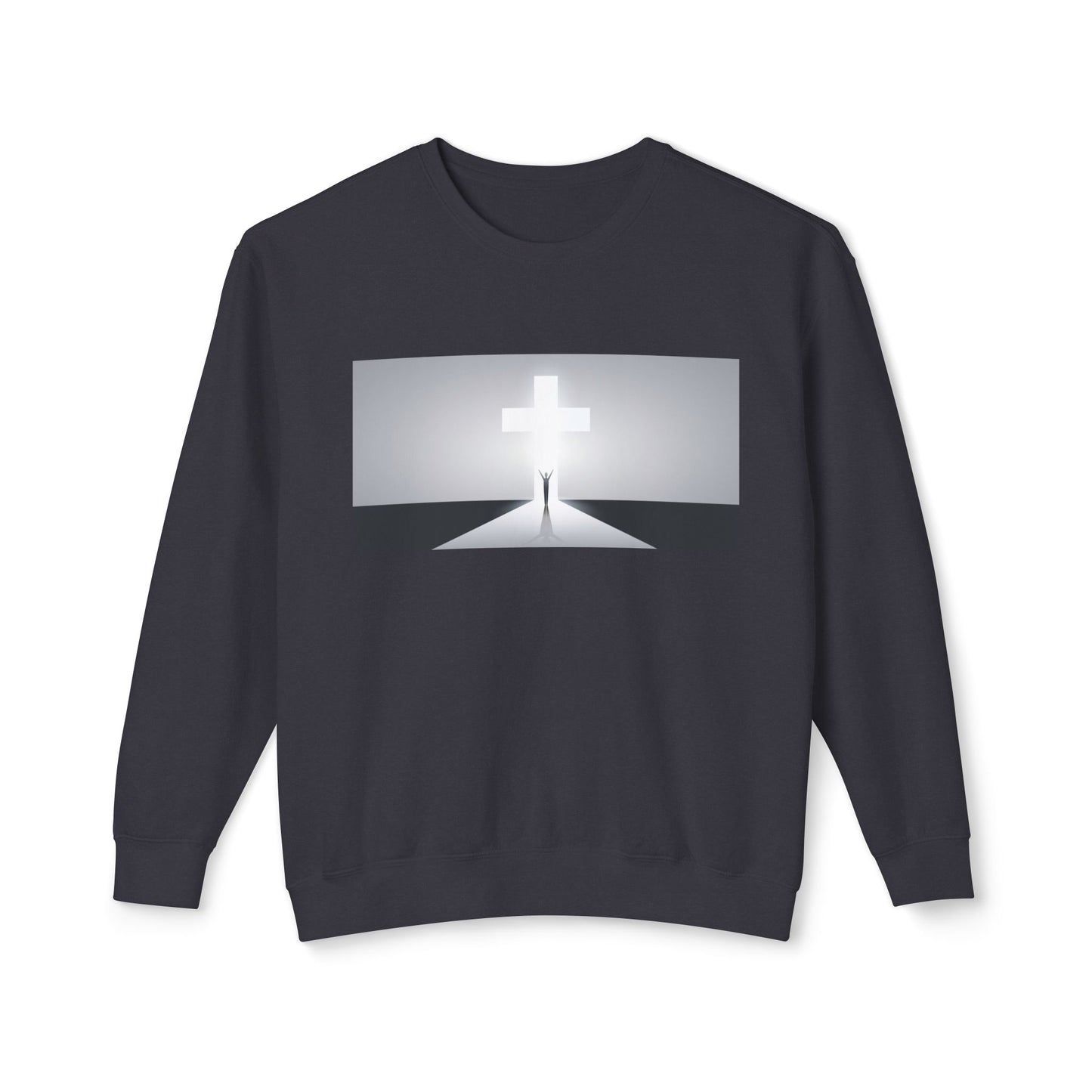Christian Cross Unisex Lightweight Crewneck Sweatshirt, Religious Sweatshirt, Faithful Jumper, Christian Top, Religious Apparel, Faithful