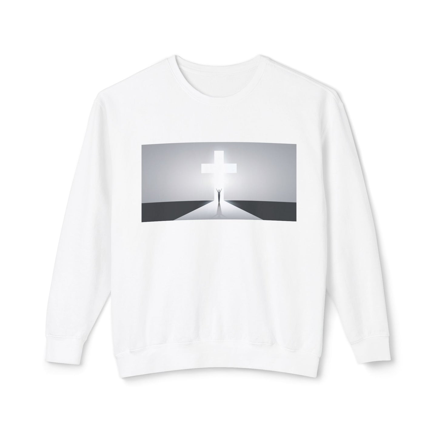 Christian Cross Unisex Lightweight Crewneck Sweatshirt, Religious Sweatshirt, Faithful Jumper, Christian Top, Religious Apparel, Faithful