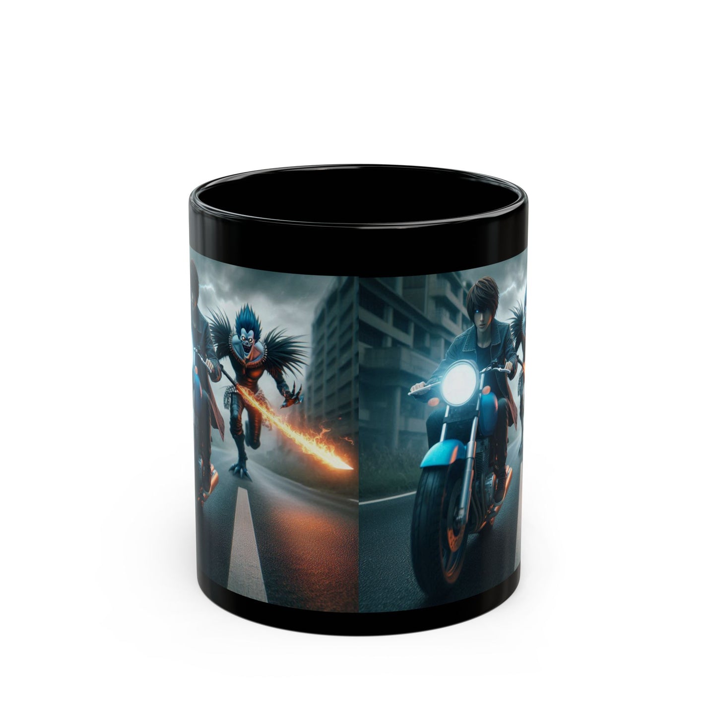 Mug, anime coffee mug with death note, geek gift, manga cup, otaku decor, black ceramic drinkware