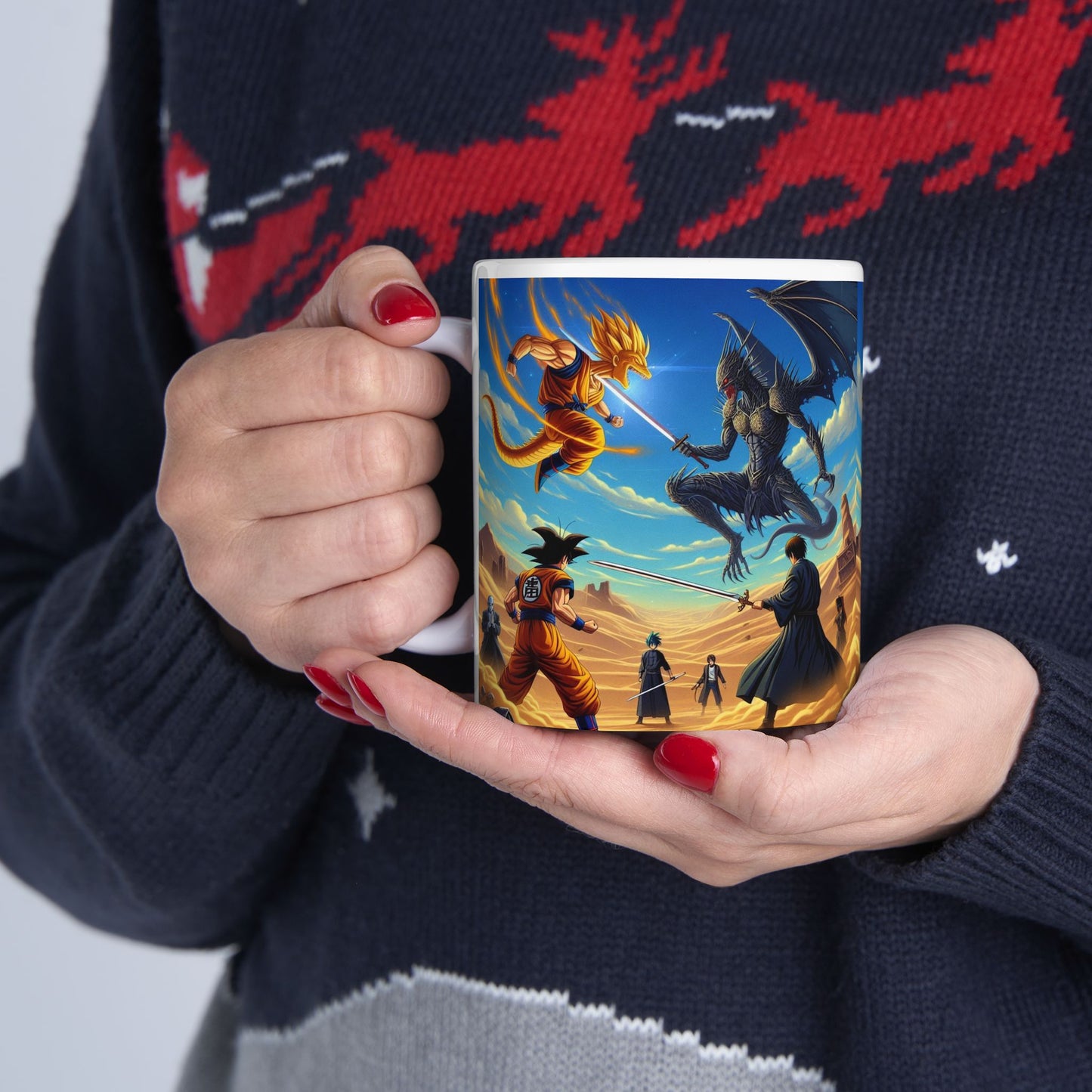 Ceramic Mug, (11oz, 15oz) anime life, goku