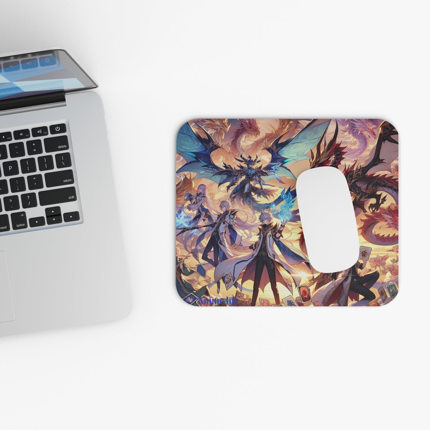 Rectangle Mouse Pad - Anime Theme with Yugi oh and Dragons, Gaming Mouse Mat, Desk Accessory, Office Decor, Computer Supplies, Game Room