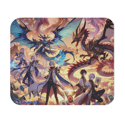 Rectangle Mouse Pad - Anime Theme with Yugi oh and Dragons, Gaming Mouse Mat, Desk Accessory, Office Decor, Computer Supplies, Game Room
