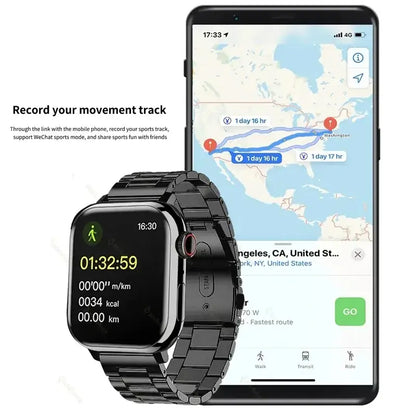 Men's Sport Smartwatch Bluetooth GPS Health Monitoring, Reloj Inteligente